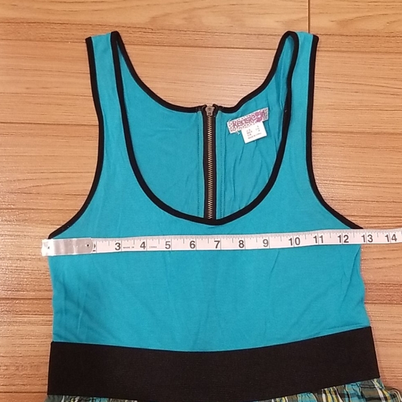 Kensie Tank Teal Tartan Summer Dress - Picture 3 of 8